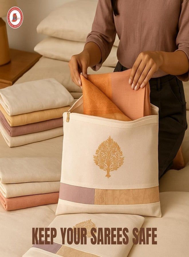 IVILLAGE أغطية/حقائب قطنية قابلة لإعادة الاستخدام من آي فيليدج لتخزين الملابس، والسفر، وتنظيم خزانة الملابس مع شبكة/نافذة وإغلاق بسحاب (16 × 14 بوصة) - عبوة من 12 قطعة | أبيض - Image 4